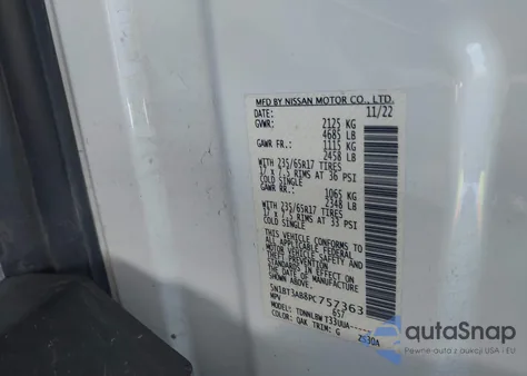 2023 Nissan Rogue S Intelligent Awd from USA, damaged, VIN 5N1BT3AB8PC757363